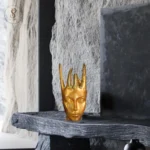 Handmade Resin Female Hand Statue Beauty Pearl Gold Hand Face Statue For Home Decor 20X22X40 cm
