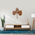 3 Copper Peepal Leaf Wall Art Decorative Wall Plate,Wall Decor Plates for Home & Office Decoration