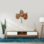 3 Copper Peepal Leaf Wall Art Decorative Wall Plate,Wall Decor Plates for Home & Office Decoration