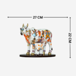Handcrafted Polyresin Kamdhenu Cow White Figurine with Calf for Full Filling Wishes of Human Being (Multicolour, 27x14x22) cm - Image 5
