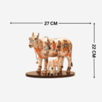 Handcrafted Polyresin Kamdhenu Cow Pearl White Figurine with Calf for Full Filling Wishes of Human Being (Multicolour, 27x14x22) cm - Image 2