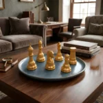 Chess Pieces Statue Sculpture Gold for Home Decor | Office Decor | Table Decoration Set of 6