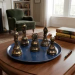 Chess Pieces Statue Sculpture Black for Home Decor | Office Decor | Table Decoration Set of 6