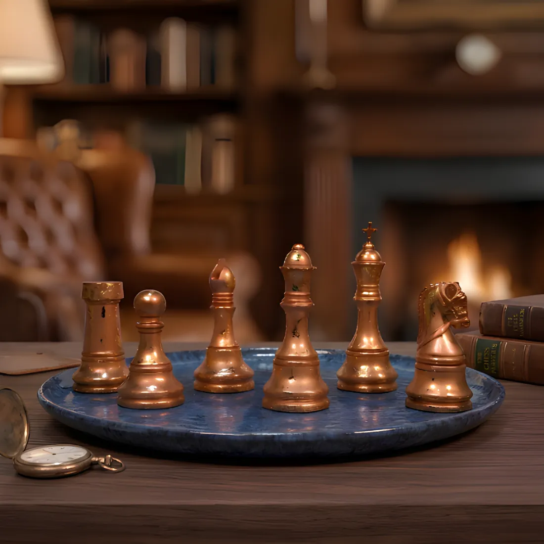 19 Chess Pieces Statue Sculpture Peral Gold for Home Decor | Office Decor | Table Decoration Set of 6 - Image 1