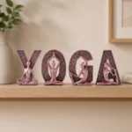 Yoga Lady Figurines Set of 4 Pink – Modern Resin Meditation & Exercise Sculptures for Home Décor – Women Yoga Poses Showpieces for Living Room, Office, Bedroom & Tabletop