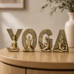 Yoga Lady Figurines Set of 4 Gold – Modern Resin Meditation & Exercise Sculptures for Home Décor – Women Yoga Poses Showpieces for Living Room, Office, Bedroom & Tabletop