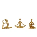 Yoga Lady Figurines Set of 3 Gold – Modern Resin Meditation & Exercise Sculptures for Home Décor – Women Yoga Poses Showpieces for Living Room, Office, Bedroom & Tabletop - Image 2