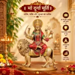 Maa Durga Ji Statue | Sherawali Mata Resin Idol | Multicolor Durga Devi Murti for Home Temple, Pooja Room, Office Decor | Religious Showpiece | Gift Item