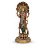 Standing Venkatesh Narayan Vishnu Ji Idol | Lakshmi Narayan Statue for Home Decor, Pooja Room, Office Table | Polyresin Lord Vishnu Standing Idol on Lotus | Spiritual Showpiece - Image 3