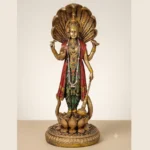 Standing Venkatesh Narayan Vishnu Ji Idol | Lakshmi Narayan Statue for Home Decor, Pooja Room, Office Table | Polyresin Lord Vishnu Standing Idol on Lotus | Spiritual Showpiece - Image 2