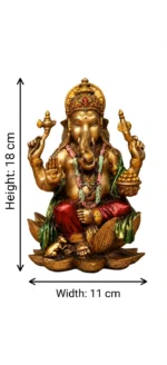 Laxmi Ganesh Ji Statue in Resin | Lakshmi Ganesha Murti for Home Temple, Diwali Pooja, Mandir Decoration | Hindu Religious Idol for Home Decor, Festive Gifting - Image 3